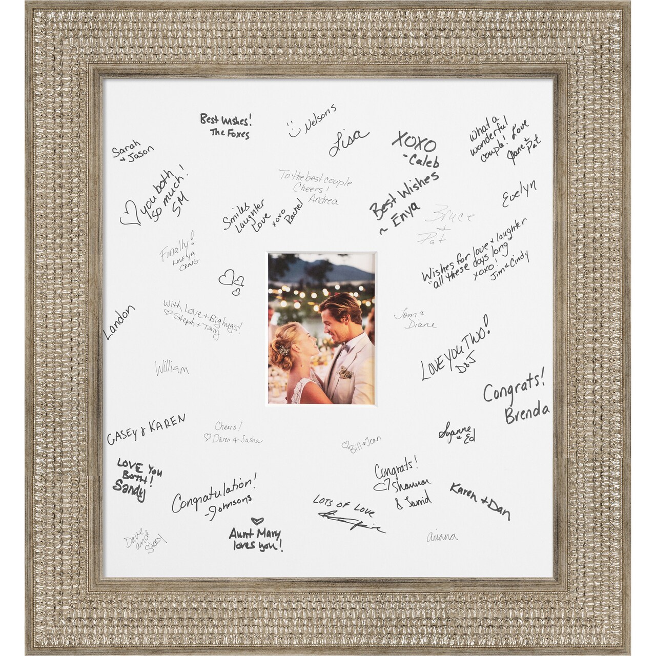 Trellis Signature Mat Picture Frame, Photo Frame Wedding Guest Book Alternative, Autograph Picture Mat for Signature Board, Wedding Celebrations Graduations Support Encouragement or Retirement